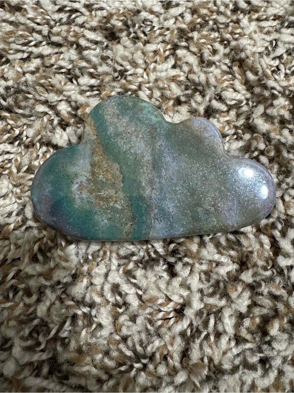 Indian Agate Crystal Cloud Carving – Polished Natural Stone